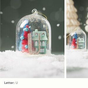 Anthropologie #3 NWT “U” Home for the Holidays Monogram Ornament. Sold Out